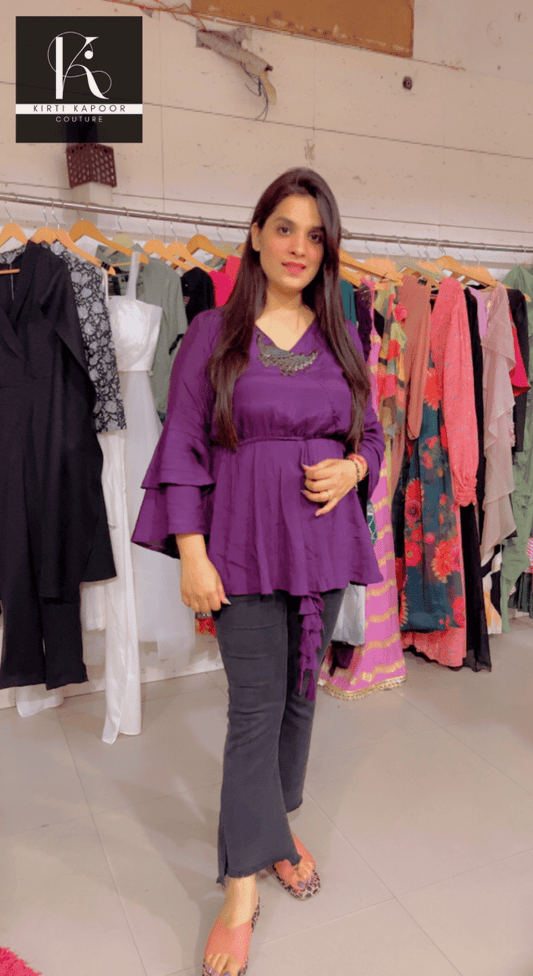 Customised Purple Trendy Top by Kirti Kapoor - Kirti Kapoor Couture
