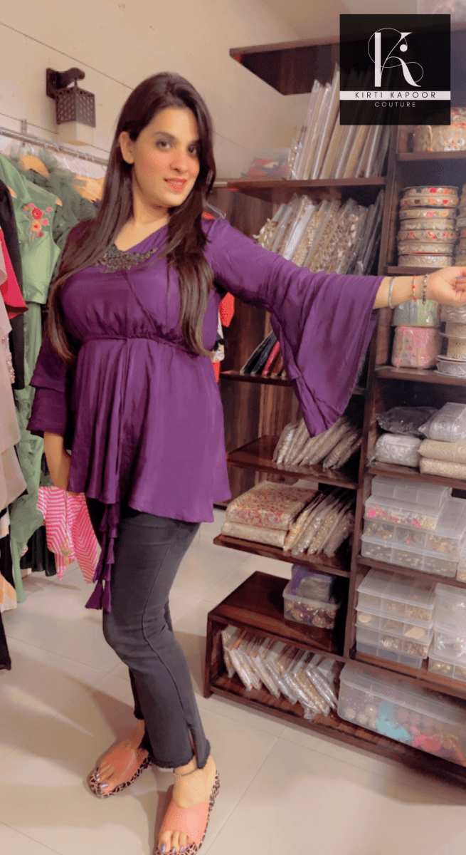 Customised Purple Trendy Top by Kirti Kapoor - Kirti Kapoor Couture
