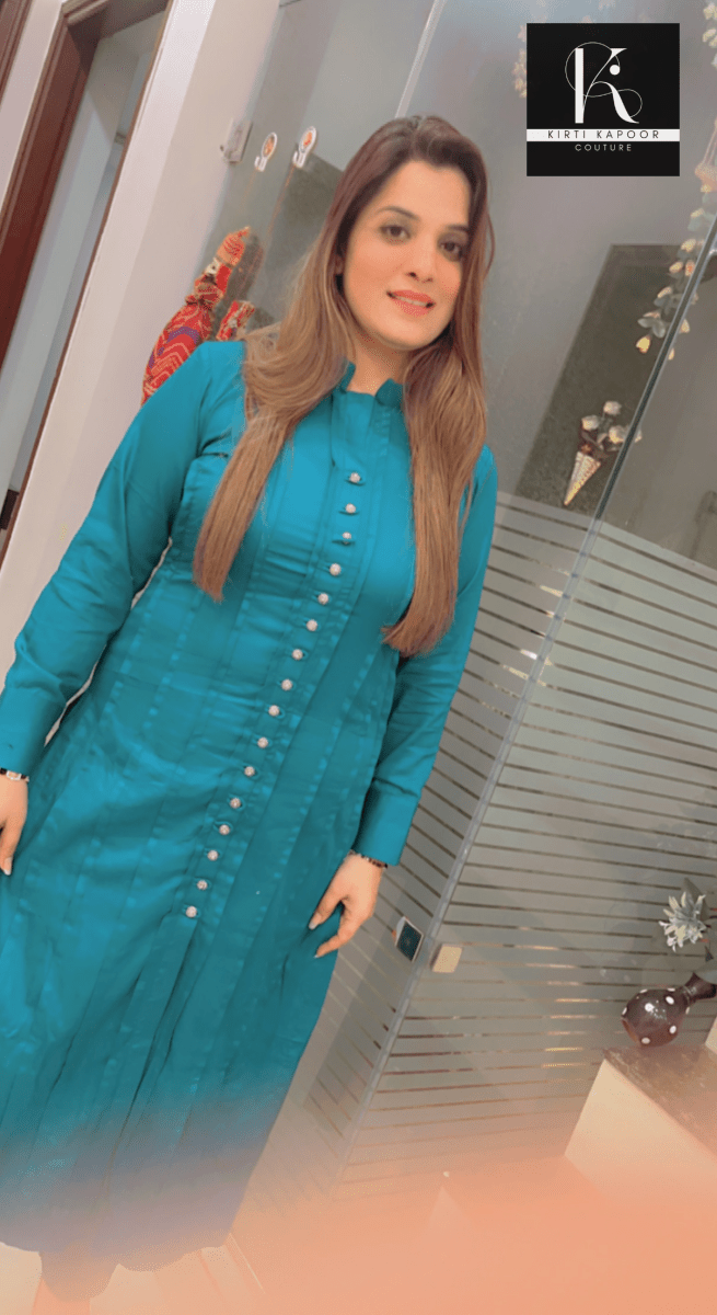Cyan Blue Co - ord Set (The Wow Casual Wear) - Kirti Kapoor Couture