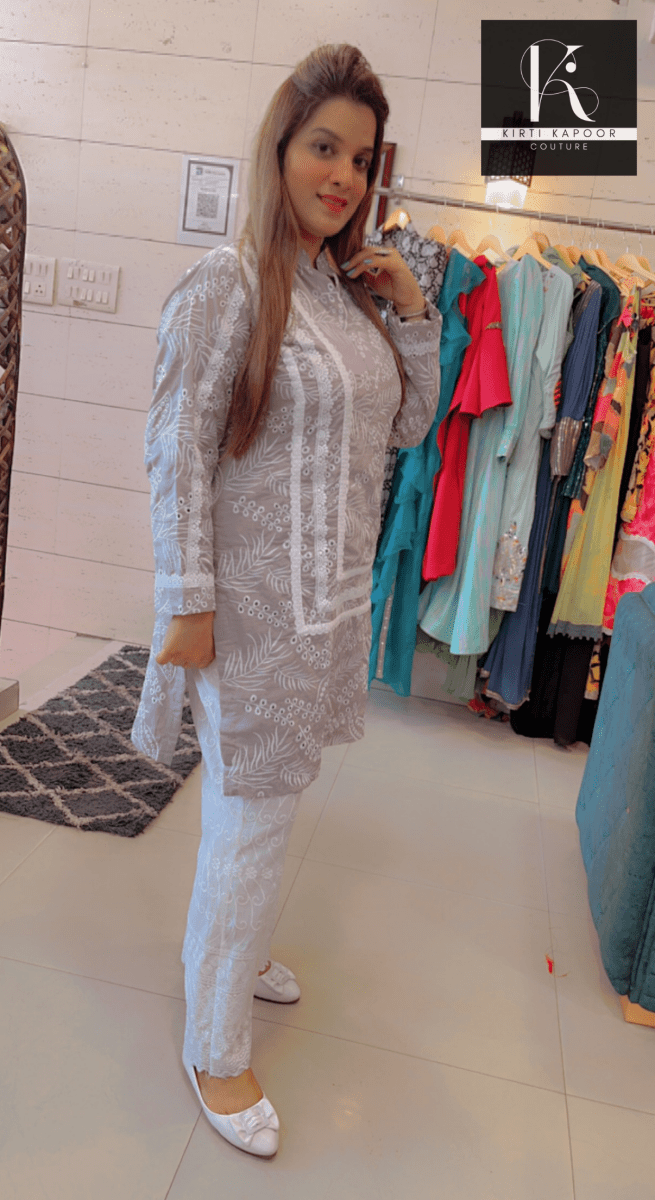 Designer Embroidered Kurti Set - Kirti Kapoor Couture