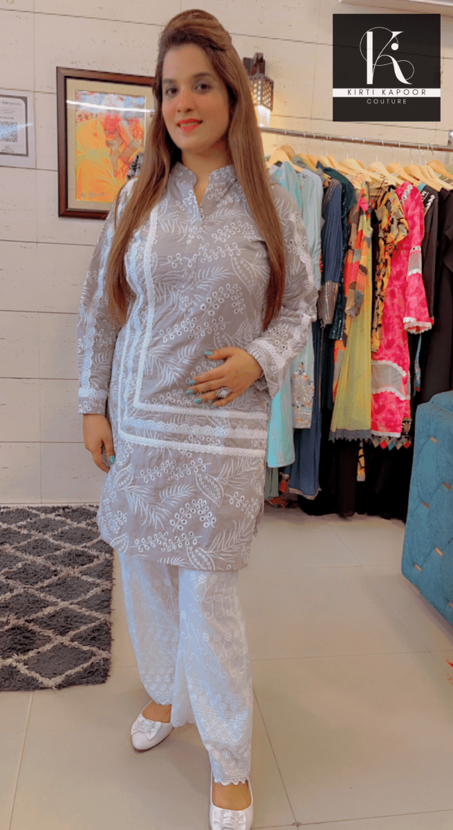 Designer Embroidered Kurti Set - Kirti Kapoor Couture
