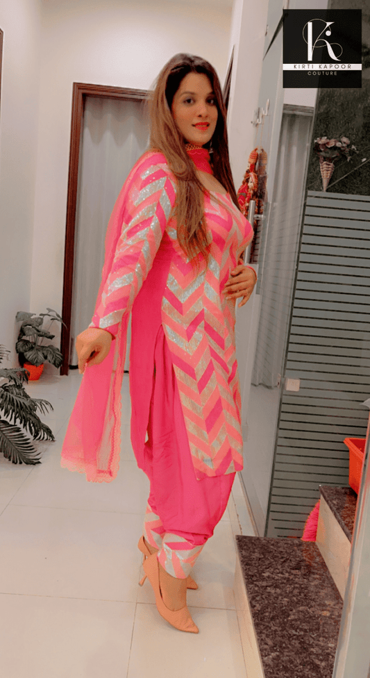 Designer Pink Salwar - Suit - Kirti Kapoor Couture