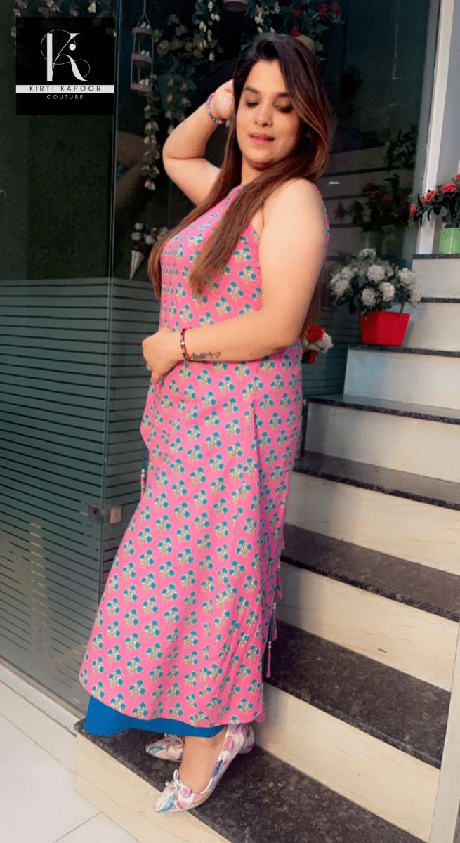 Designer Printed Kurti with Contrasting Pant - Kirti Kapoor Couture