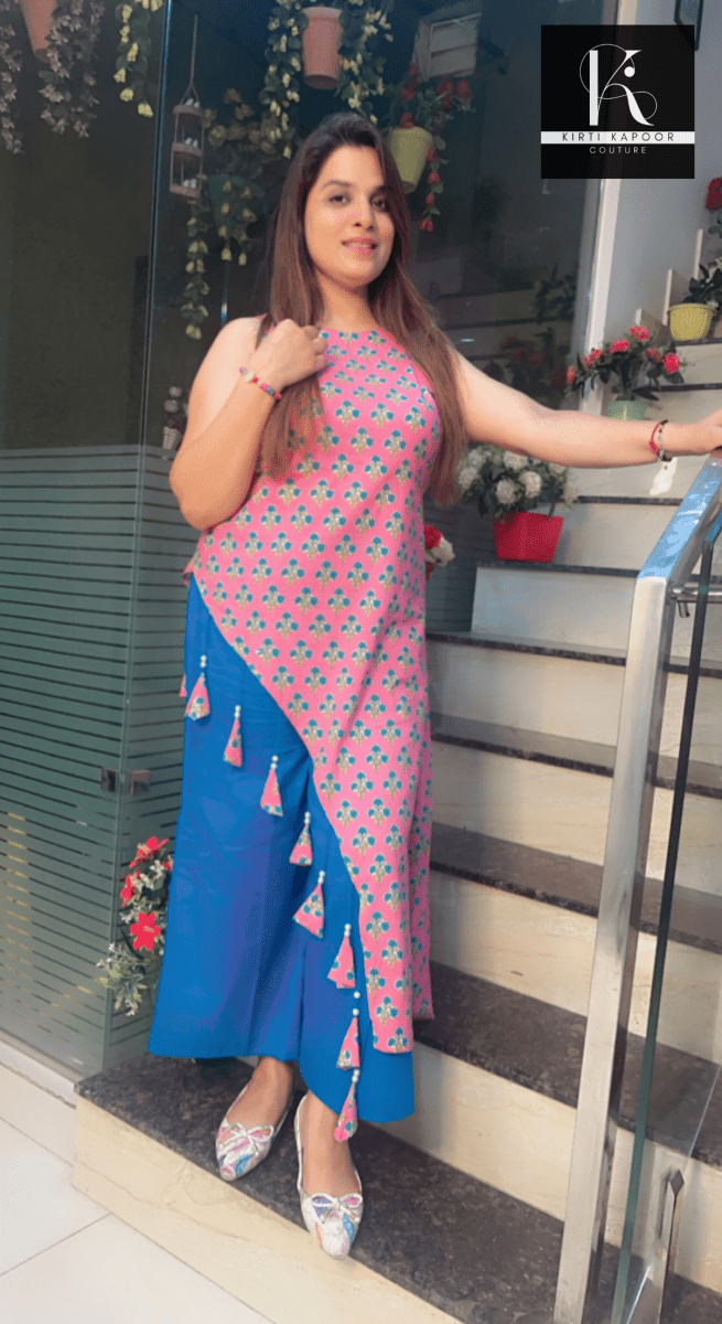 Designer Printed Kurti with Contrasting Pant - Kirti Kapoor Couture