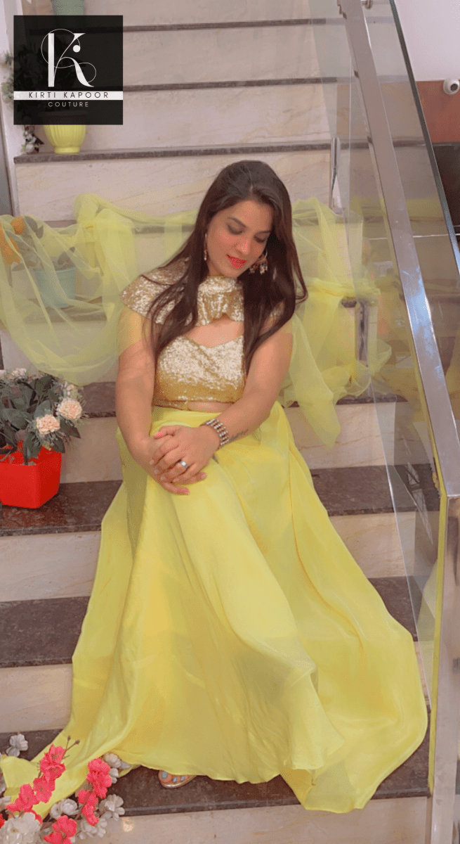 Detachable Party Wear Cape Gown - Kirti Kapoor Couture