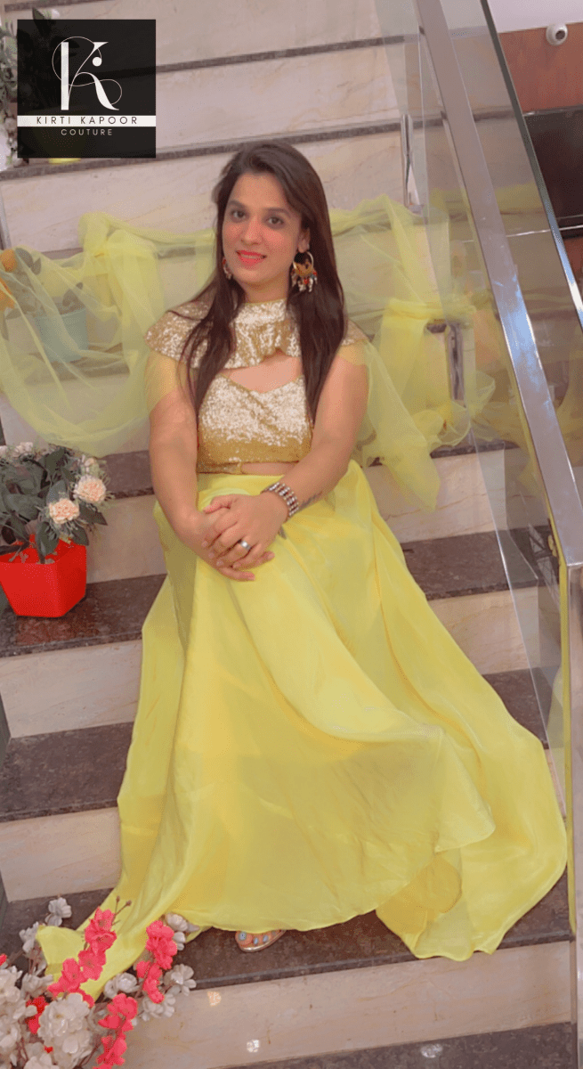 Detachable Party Wear Cape Gown - Kirti Kapoor Couture