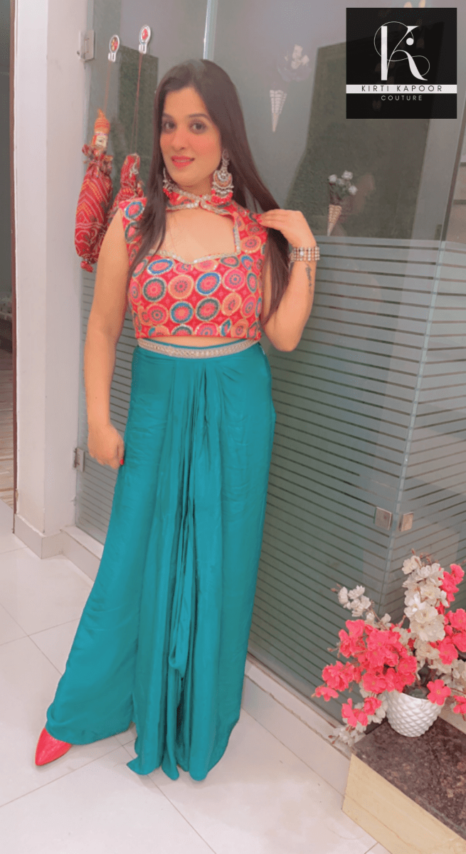 Draped Skirt - Trendy Shrug Style - Kirti Kapoor Couture