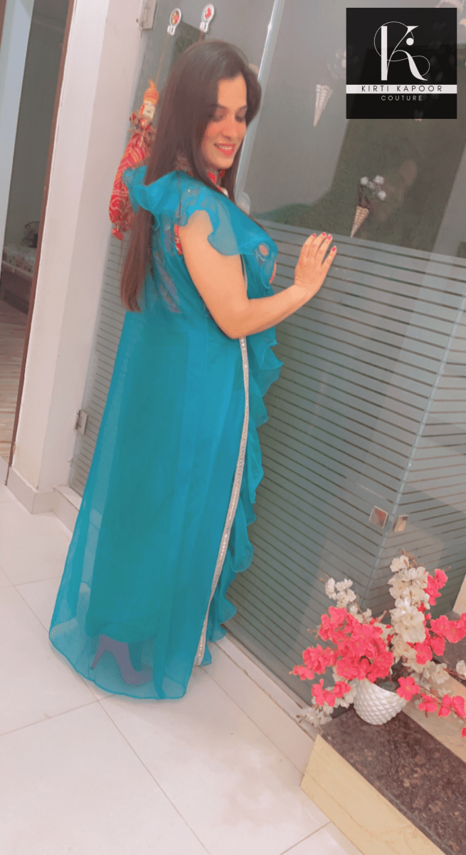 Draped Skirt - Trendy Shrug Style - Kirti Kapoor Couture