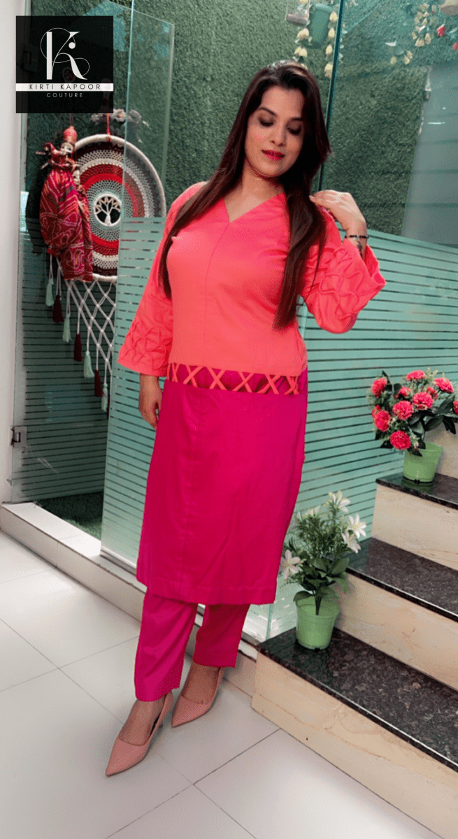 Duo - Colored Designer Kurti and Pant Set - Kirti Kapoor Couture