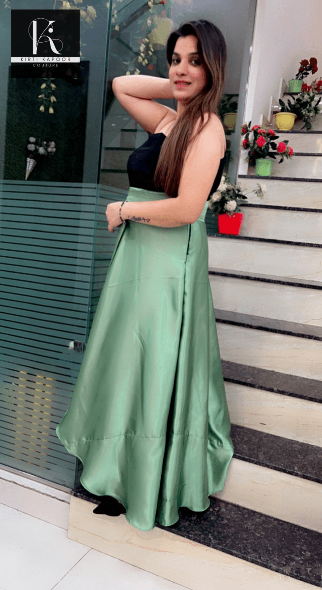 Duo - Colored Dress (Black & Green) - Kirti Kapoor Couture