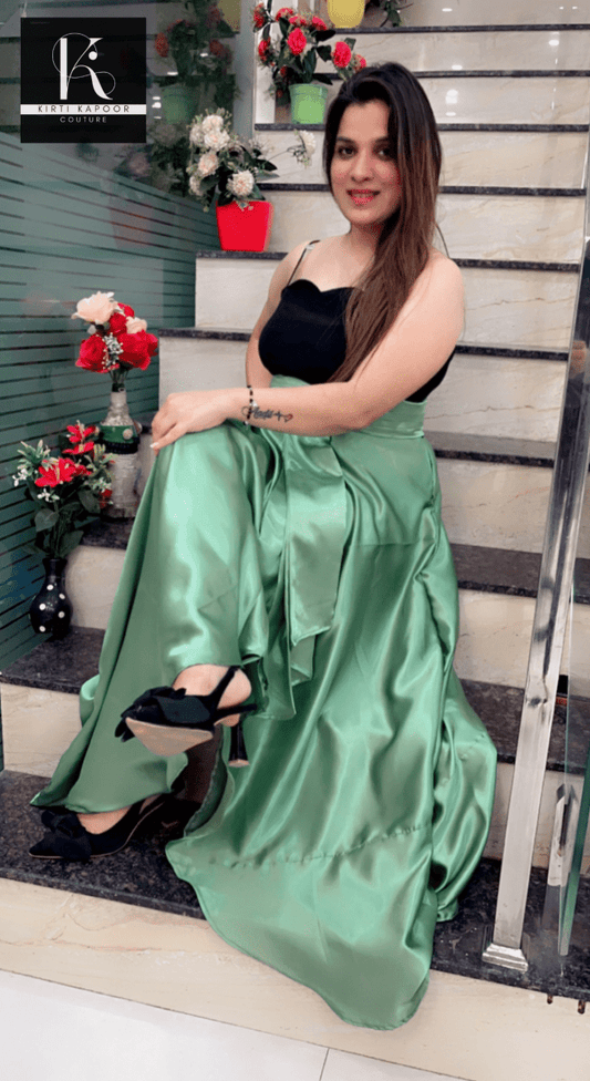 Duo - Colored Dress (Black & Green) - Kirti Kapoor Couture