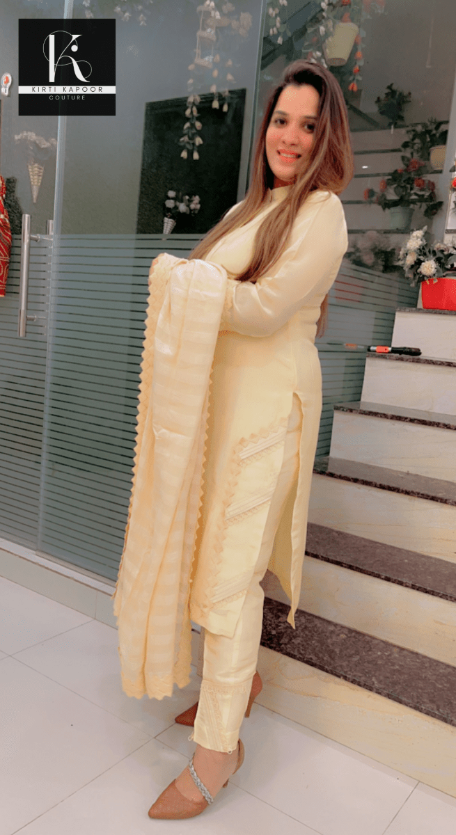 Elegant Ivory Shade Casual Wear Suit - Kirti Kapoor Couture
