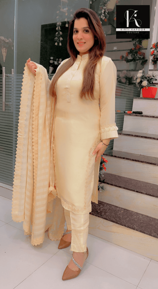 Elegant Ivory Shade Casual Wear Suit - Kirti Kapoor Couture