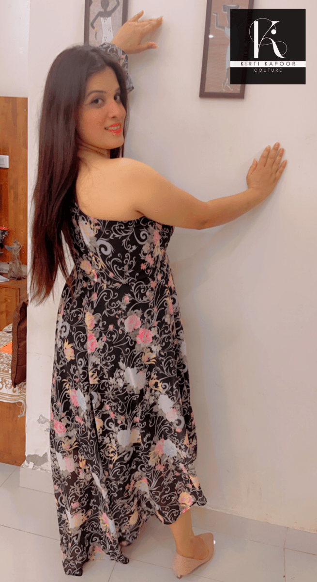 Elegant Maxi with Overall Floral Print - Kirti Kapoor Couture