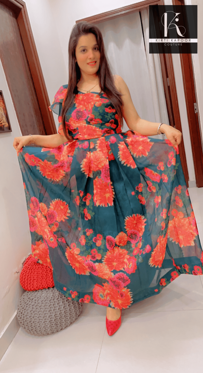 Floral Organza Gown by Kirti Kapoor - Kirti Kapoor Couture