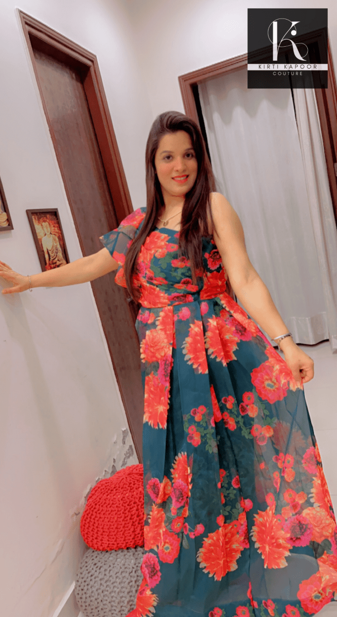 Floral Organza Gown by Kirti Kapoor - Kirti Kapoor Couture