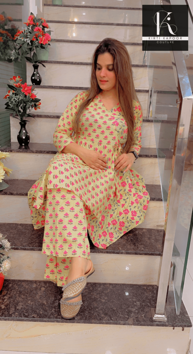 Floral Yellow Co - ord Set - Designed by Kirti Kapoor Couture - Kirti Kapoor Couture