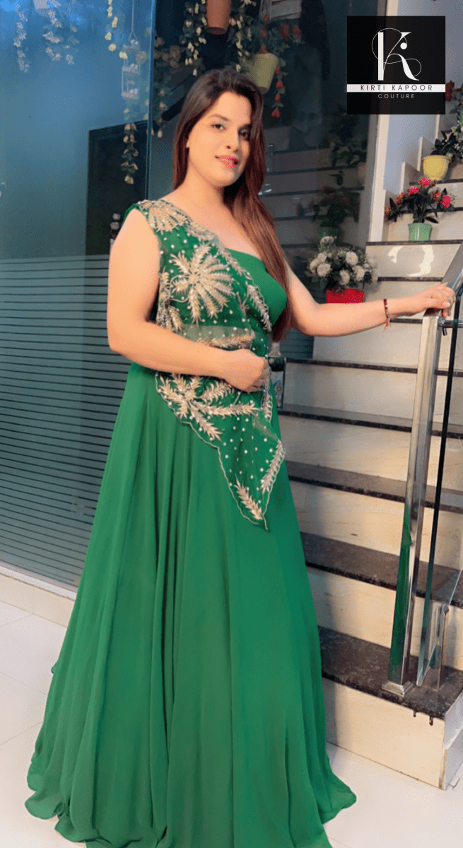 Forest Green Embroidered Lehenga - Choli - Kirti Kapoor Couture