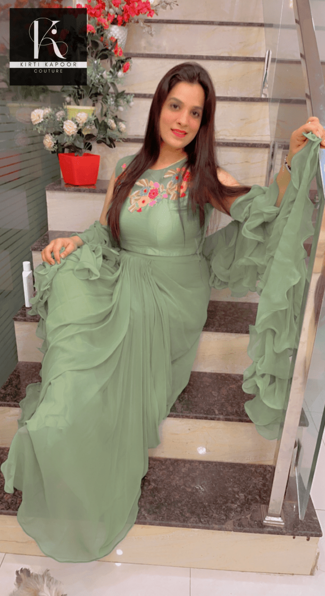 Fusion And Drape Dress by Kirti Kapoor - Kirti Kapoor Couture