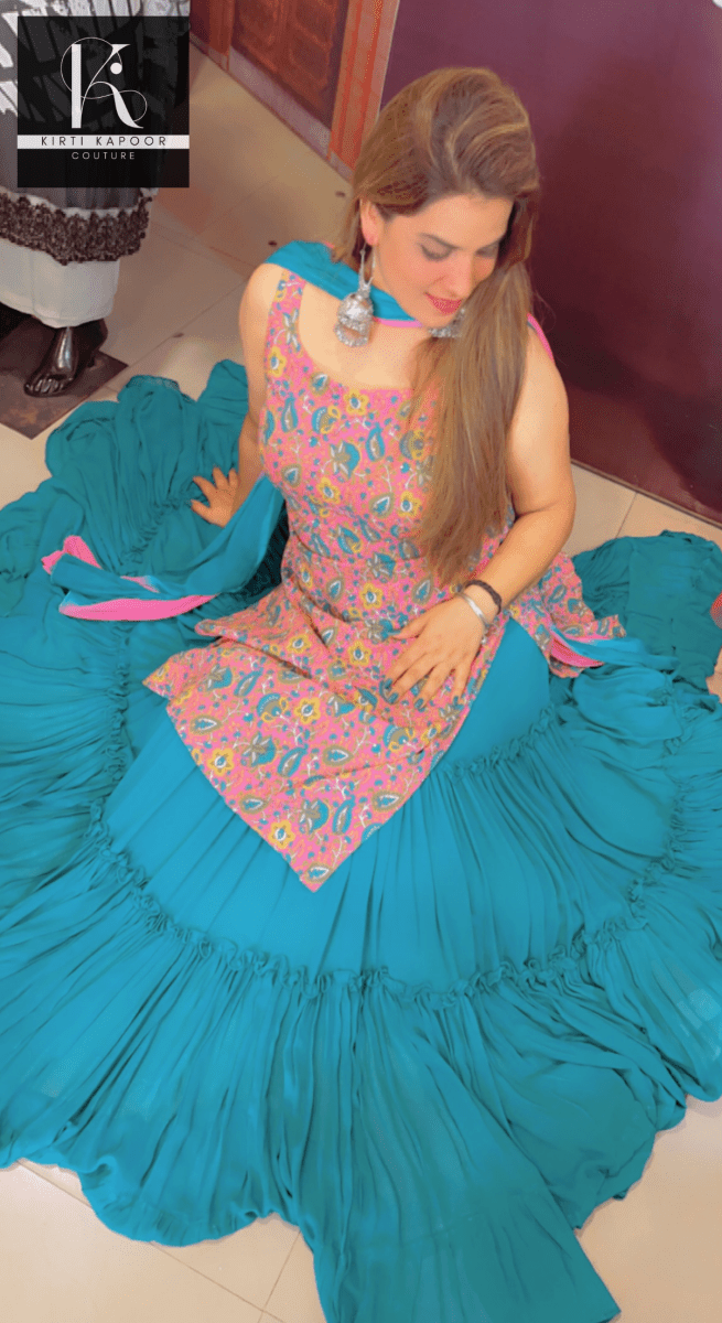Georgette Skirt with Designer Top - Kirti Kapoor Couture