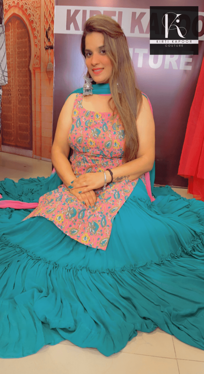 Georgette Skirt with Designer Top - Kirti Kapoor Couture