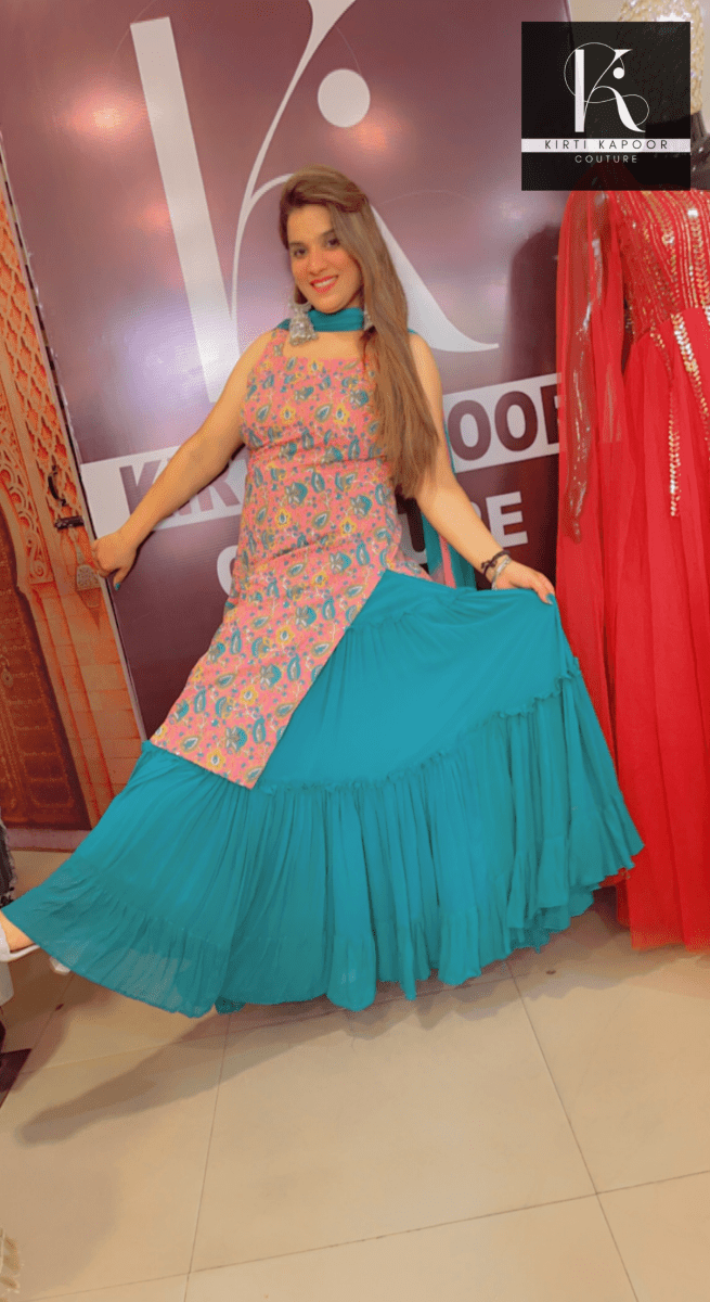 Georgette Skirt with Designer Top - Kirti Kapoor Couture