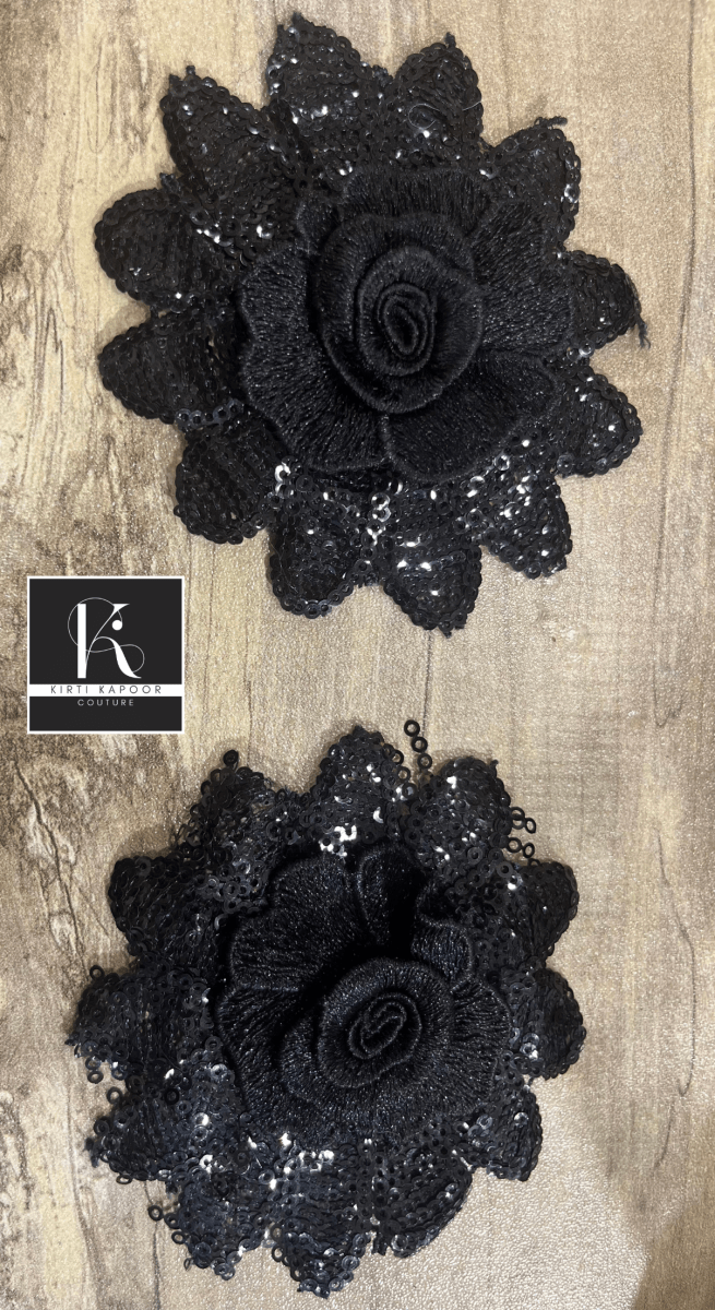 Glittery Rose Flowers Patch - Kirti Kapoor Couture