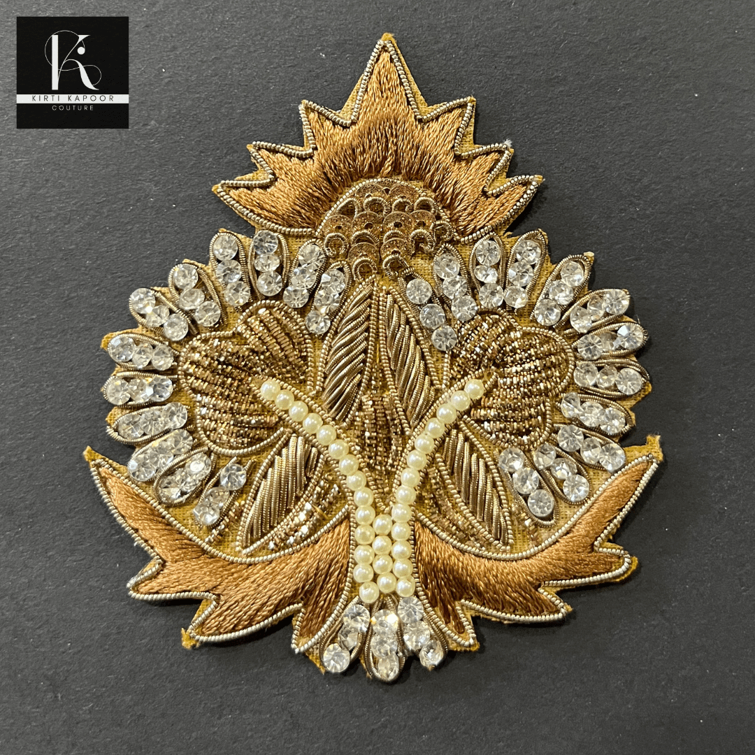 Golden Trees With Leaves Patch For Dress - Kirti Kapoor Couture