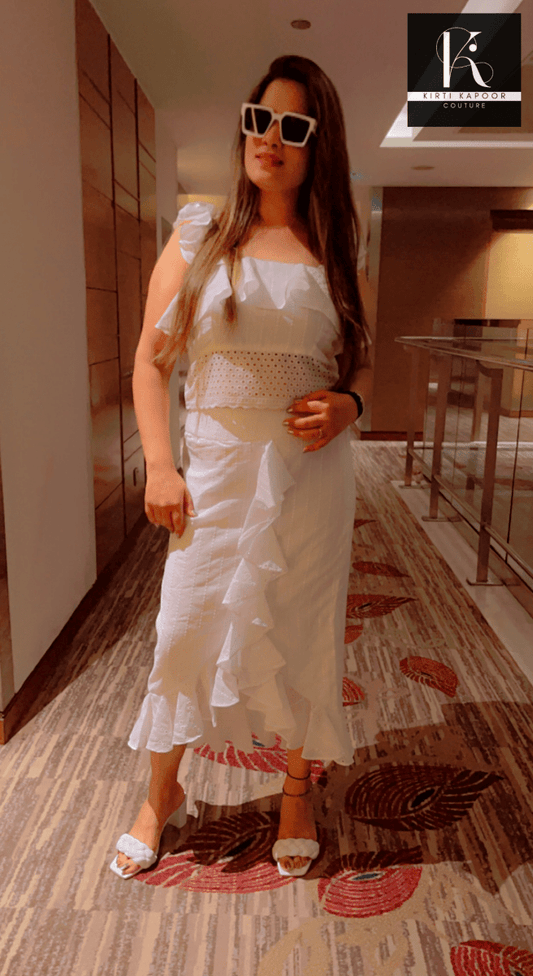 Gorgeous Cotton Chicken Ruffled Skirt Top - Kirti Kapoor Couture