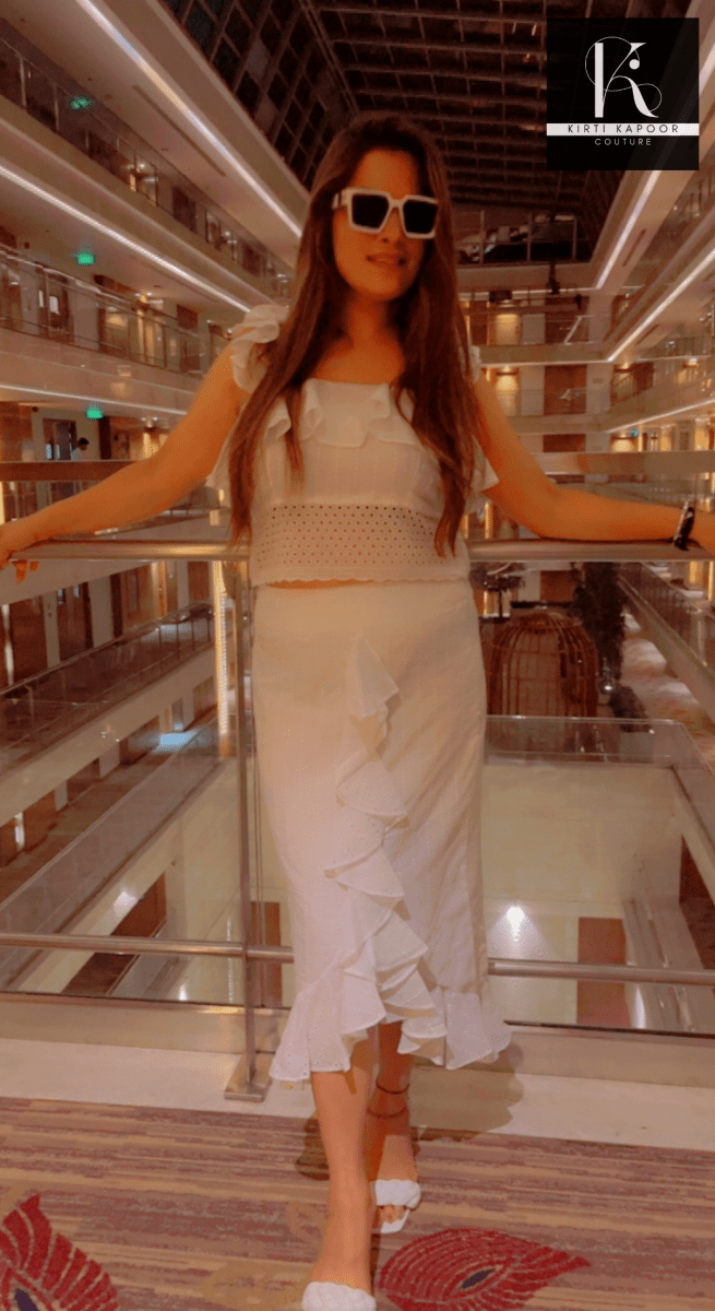 Gorgeous Cotton Chicken Ruffled Skirt Top - Kirti Kapoor Couture