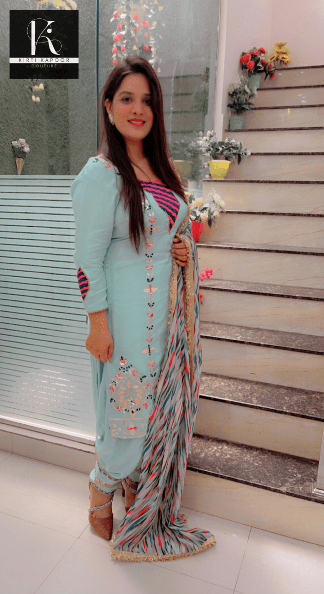 Gotta Patti Worked Suit With Designer Colourful Dupatta - Kirti Kapoor Couture