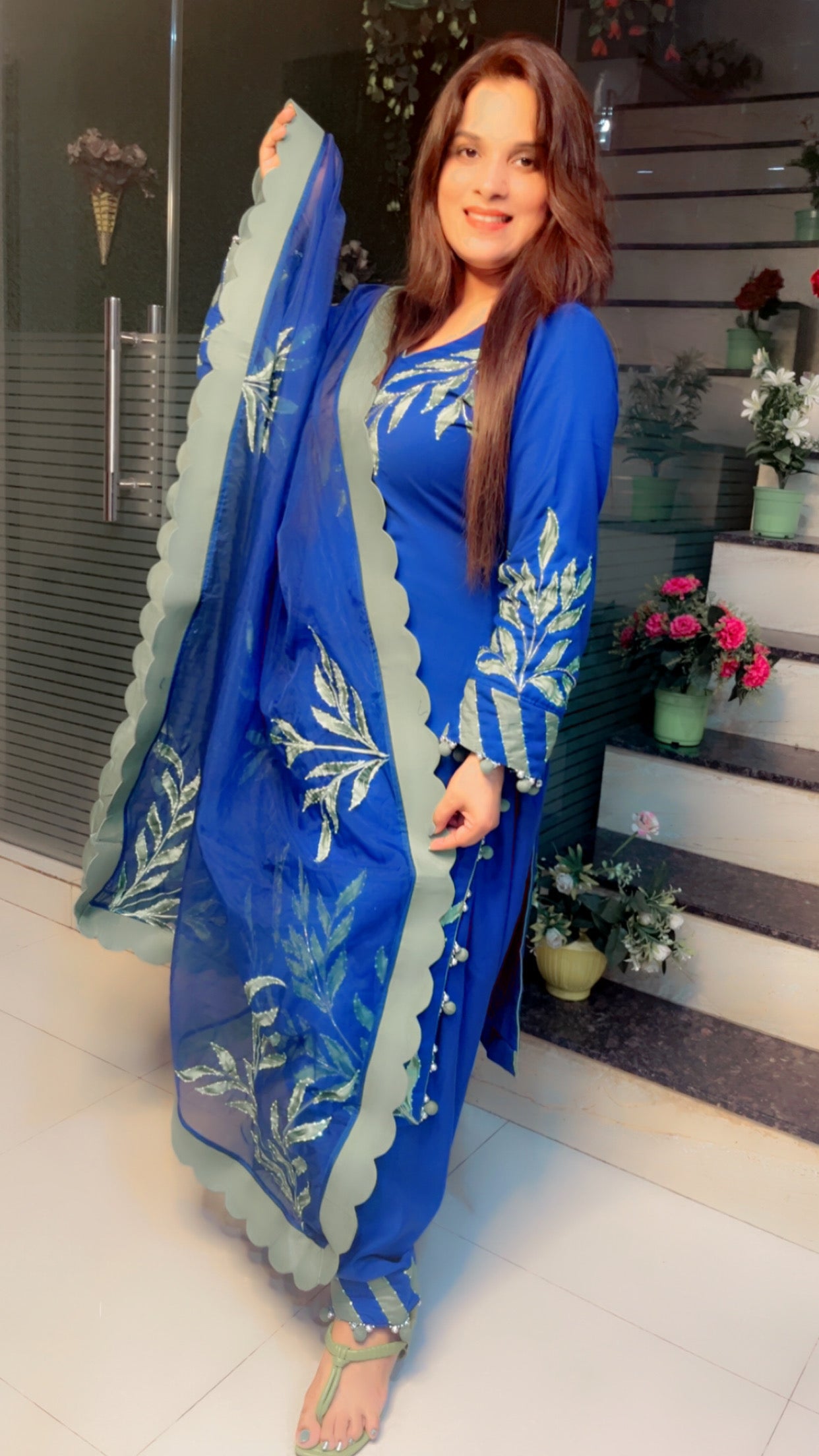 Hand Painted Designer Suit - Kirti Kapoor Couture