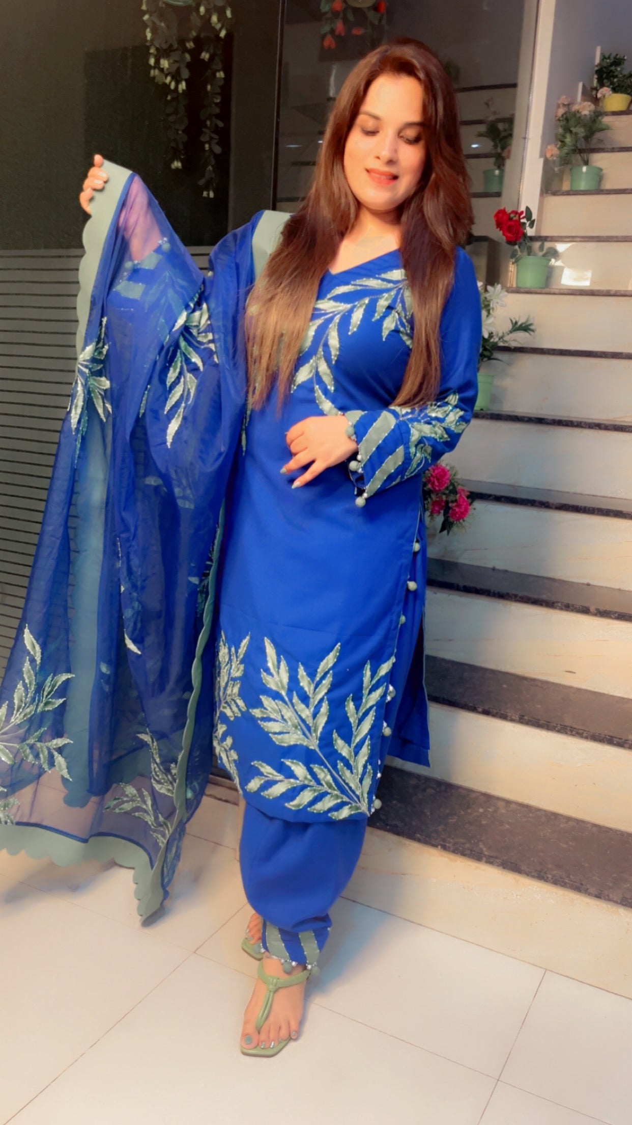 Hand Painted Designer Suit - Kirti Kapoor Couture