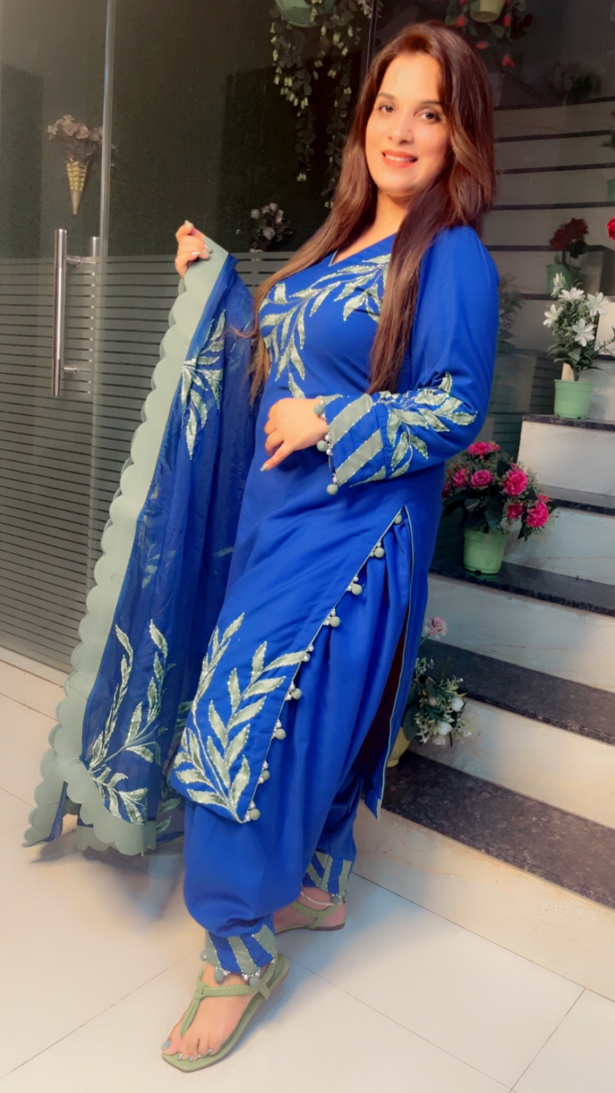 Hand Painted Designer Suit - Kirti Kapoor Couture