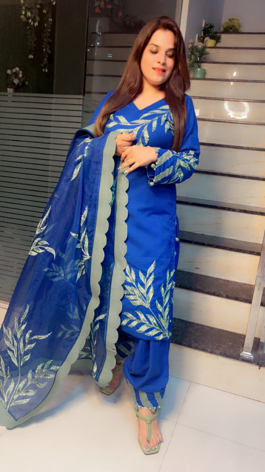 Hand Painted Designer Suit - Kirti Kapoor Couture