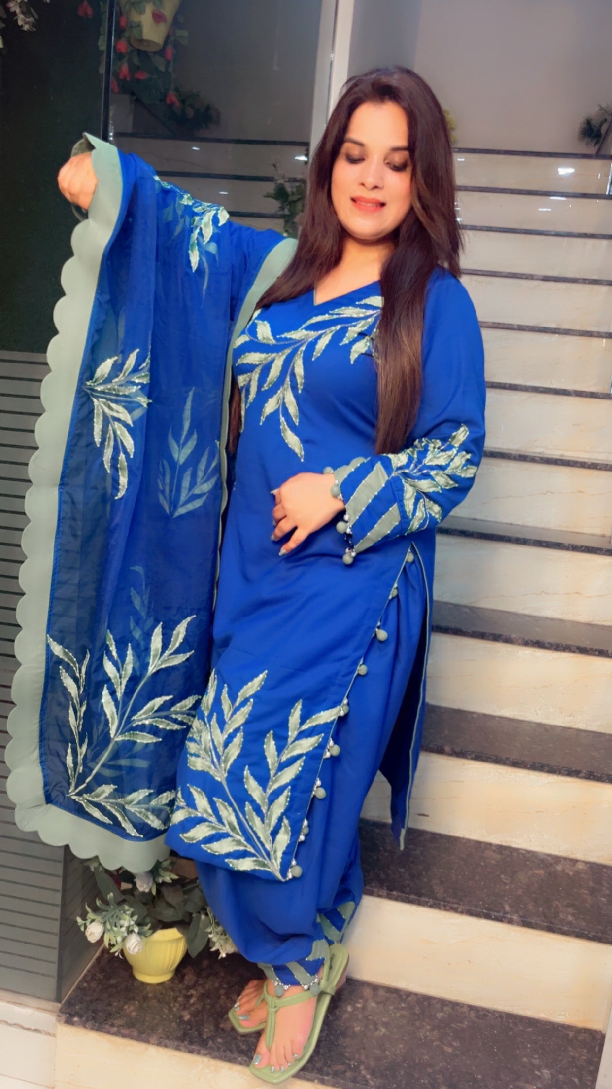 Hand Painted Designer Suit - Kirti Kapoor Couture