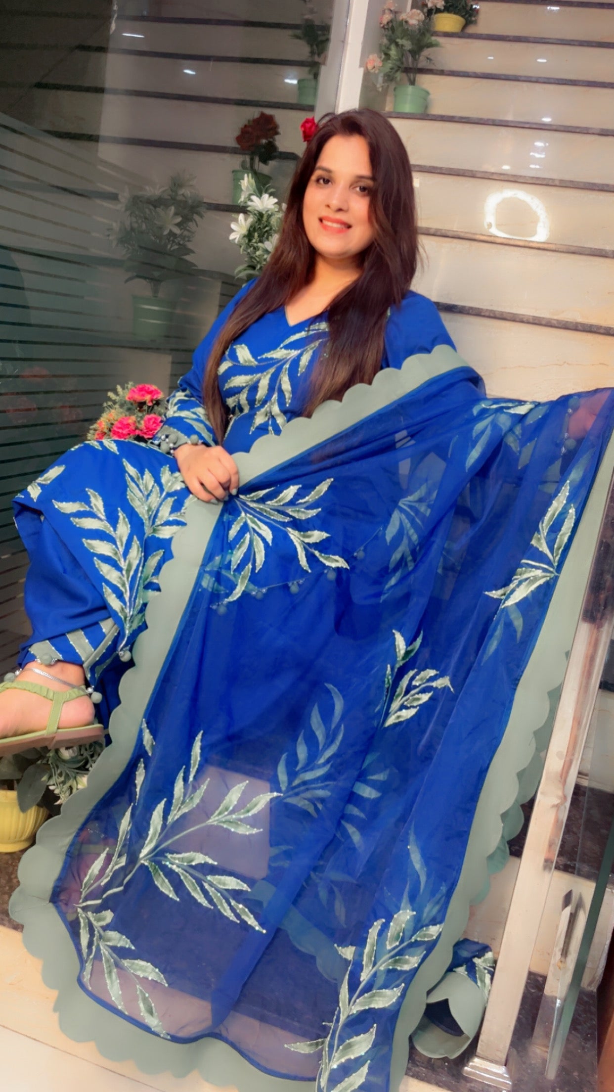 Hand Painted Designer Suit - Kirti Kapoor Couture