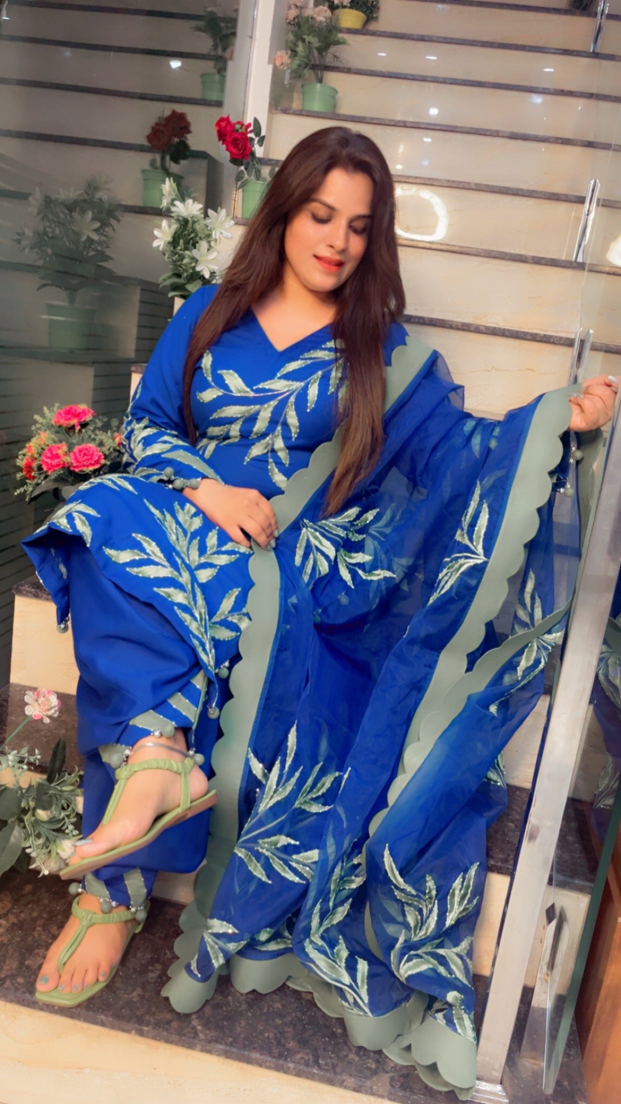 Hand Painted Designer Suit - Kirti Kapoor Couture
