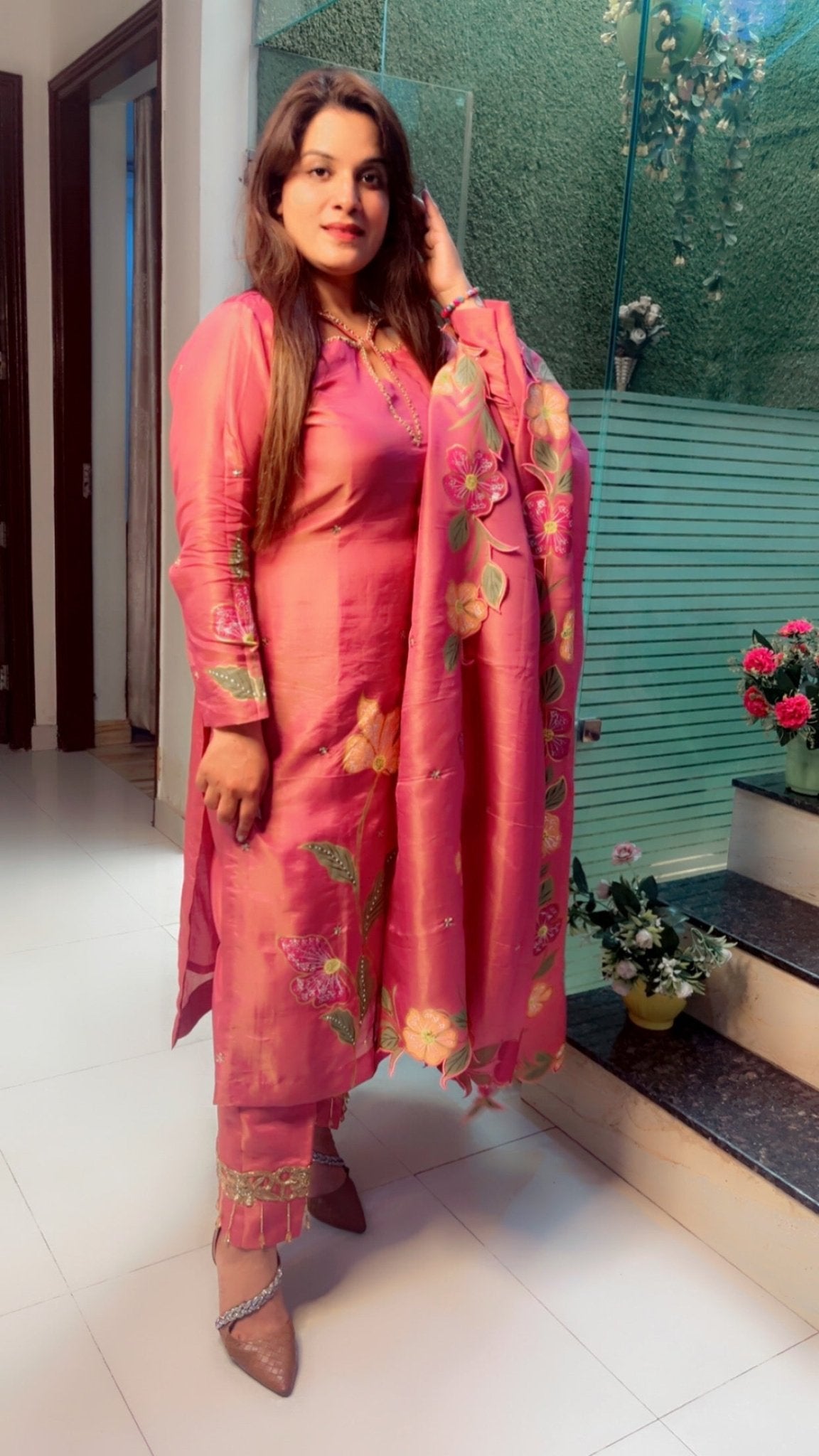 Hand Painted Partywear Suit - Kirti Kapoor Couture