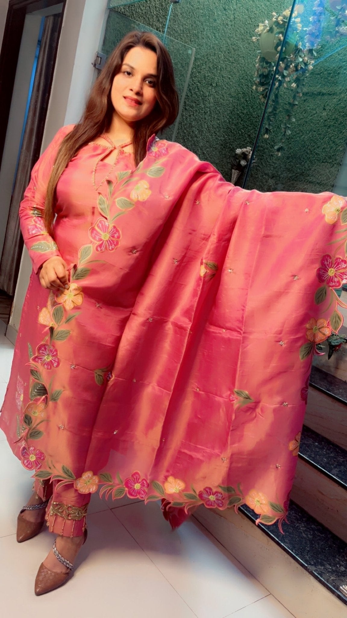 Hand Painted Partywear Suit - Kirti Kapoor Couture
