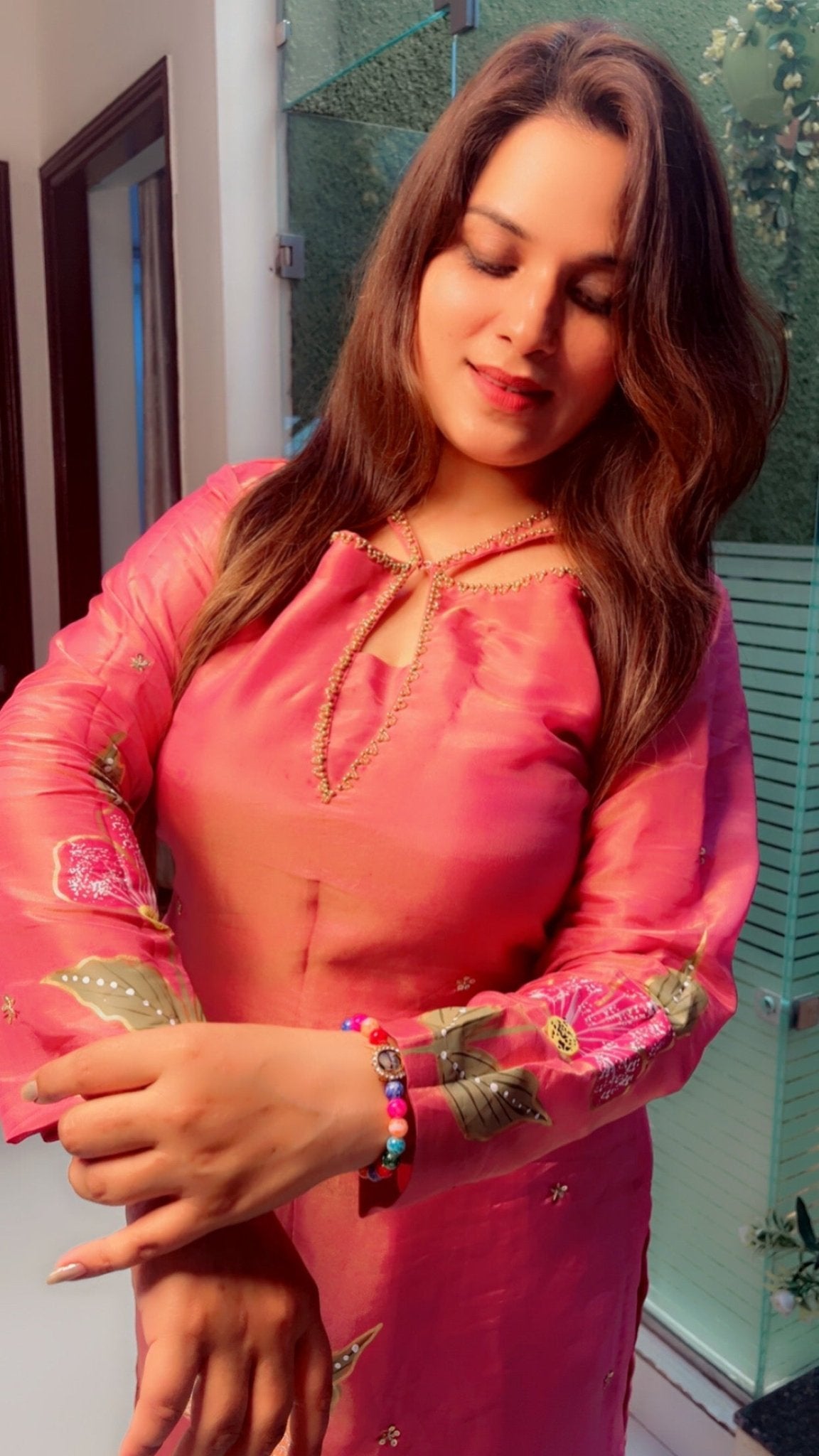Hand Painted Partywear Suit - Kirti Kapoor Couture