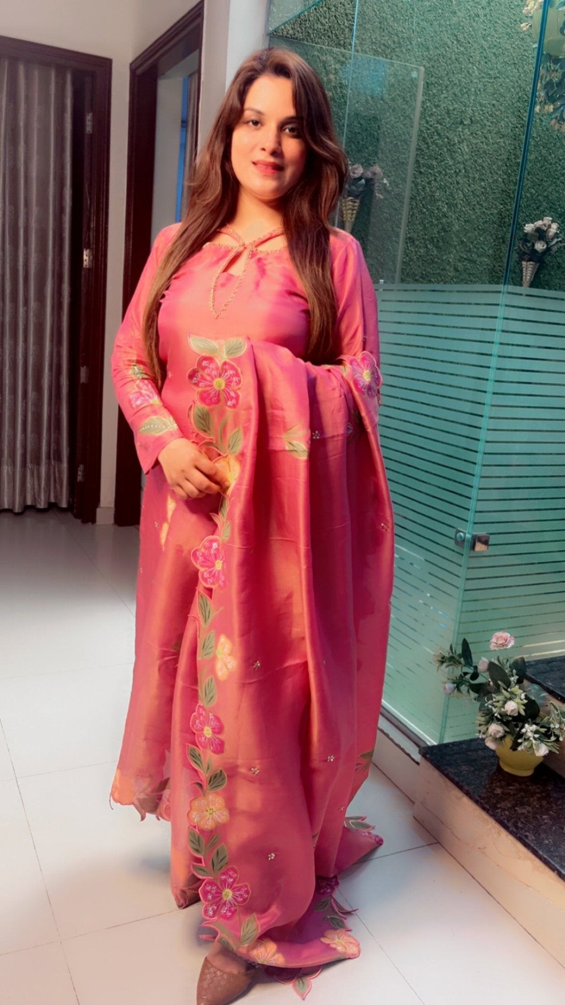 Hand Painted Partywear Suit - Kirti Kapoor Couture