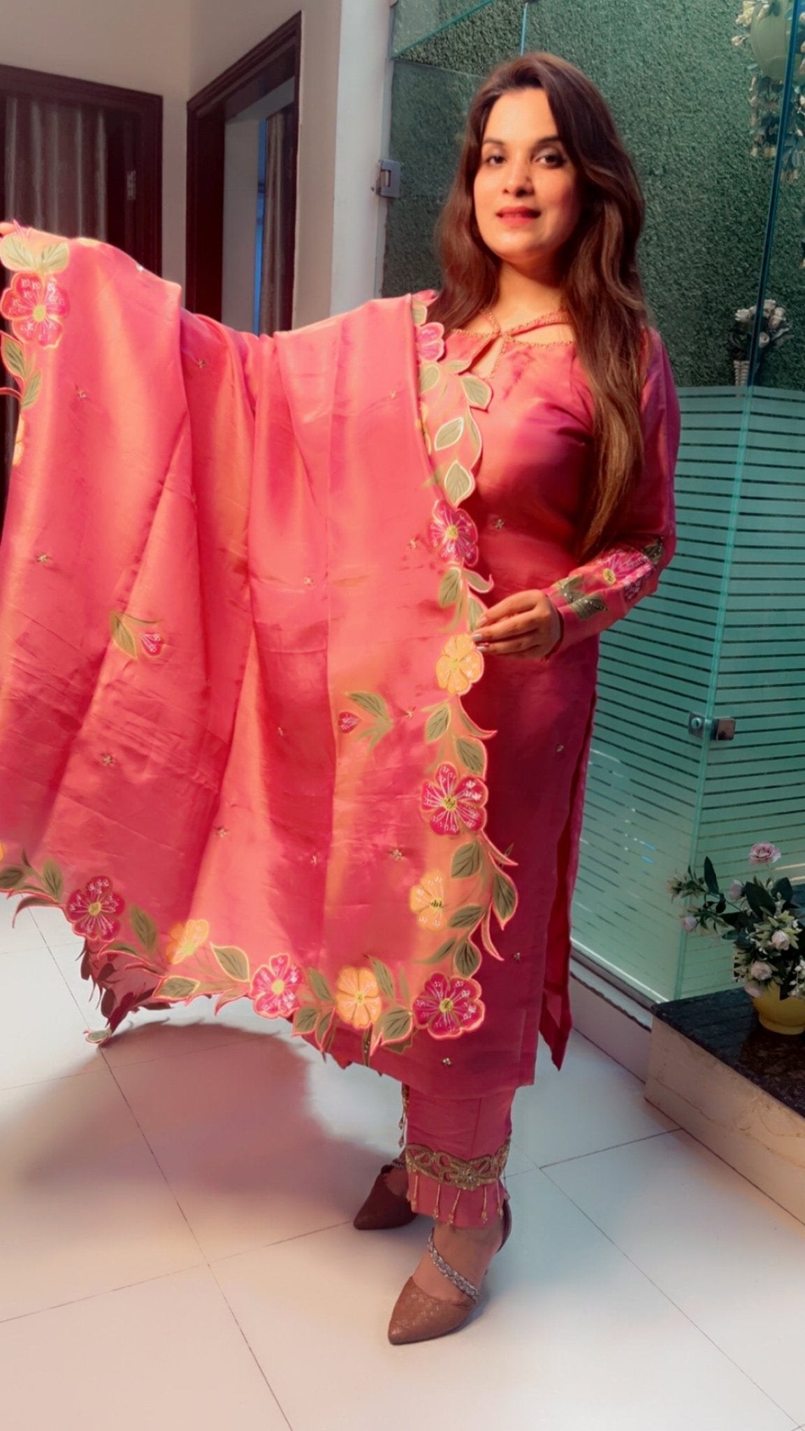 Hand Painted Partywear Suit - Kirti Kapoor Couture