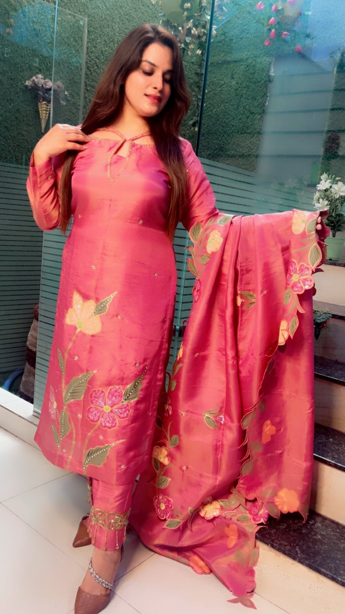 Hand Painted Partywear Suit - Kirti Kapoor Couture