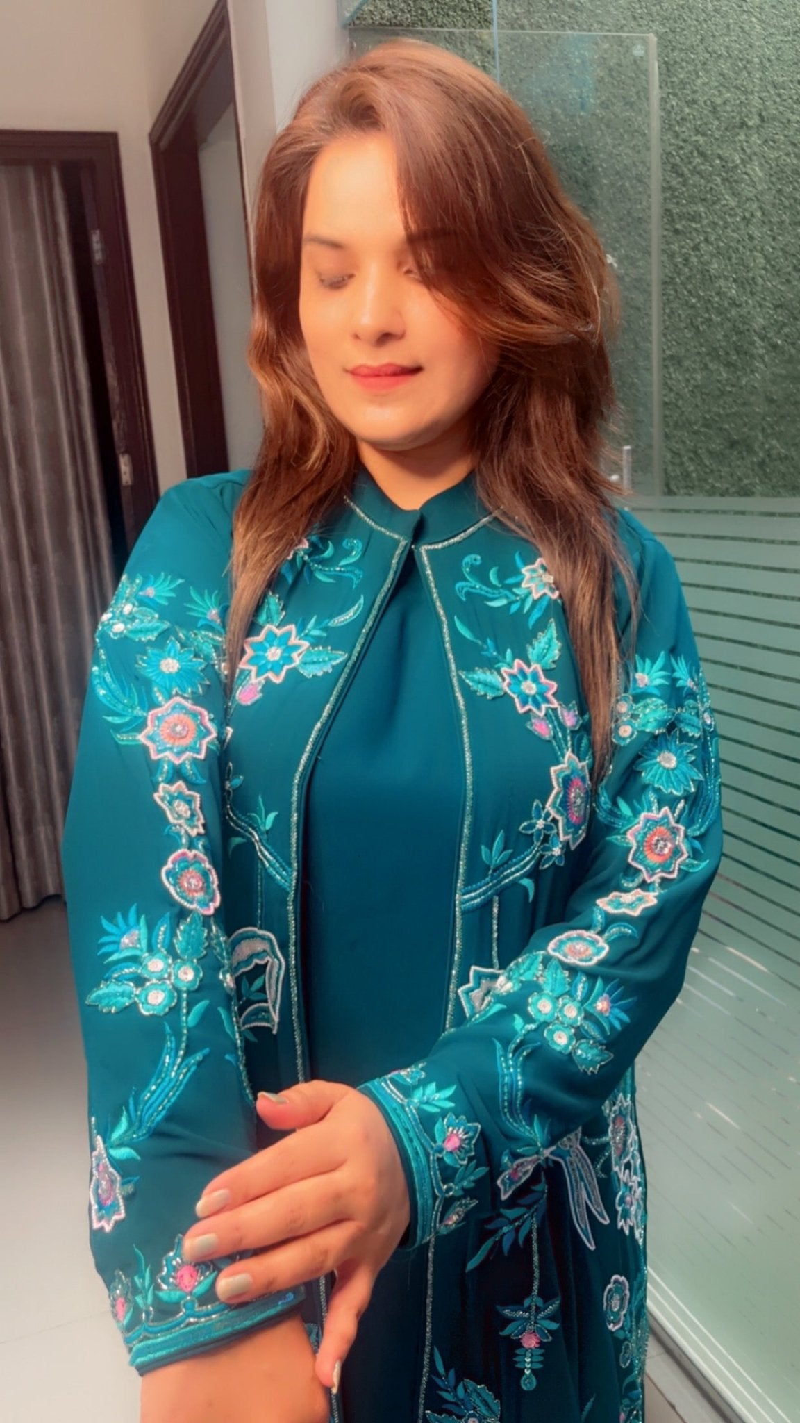 Heavy Embroidered Party wear three - piece Set - Kirti Kapoor Couture