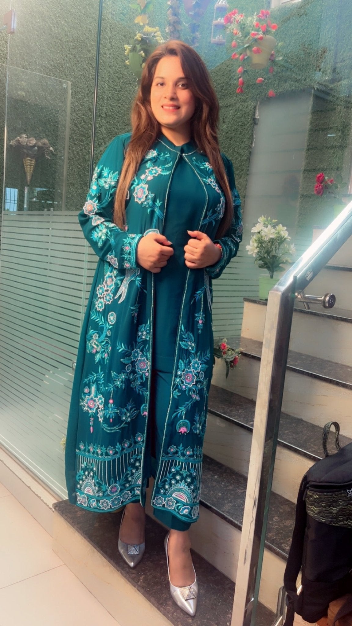 Heavy Embroidered Party wear three - piece Set - Kirti Kapoor Couture