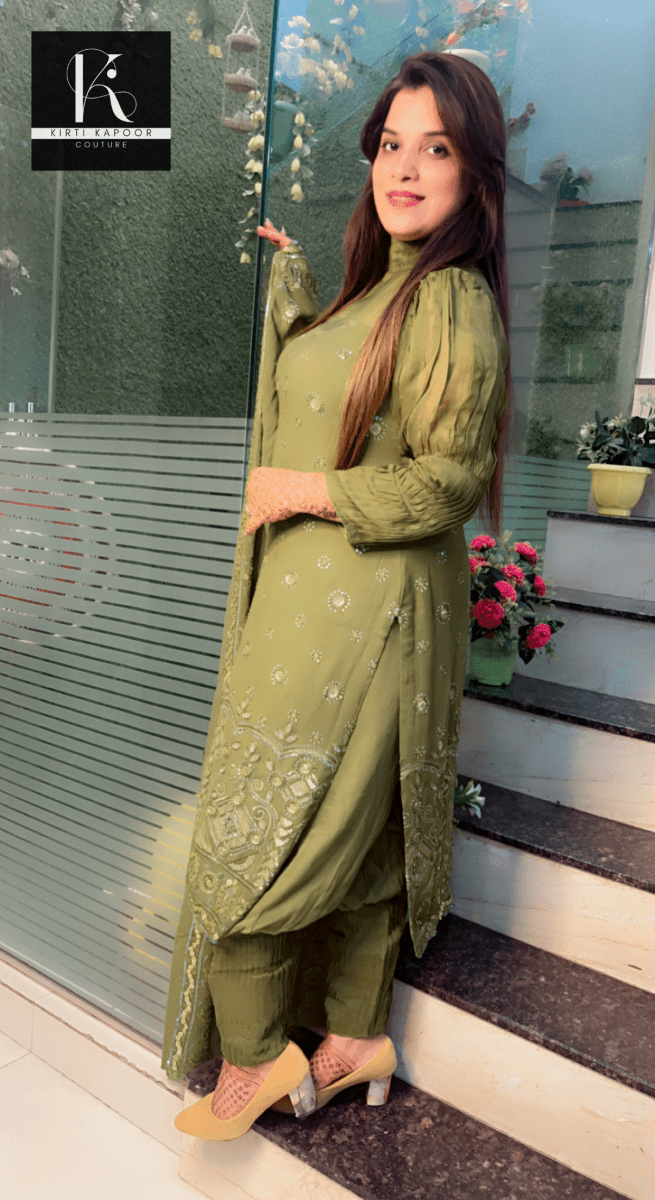 Henna Worked Georgette Salwar Suit - Kirti Kapoor Couture