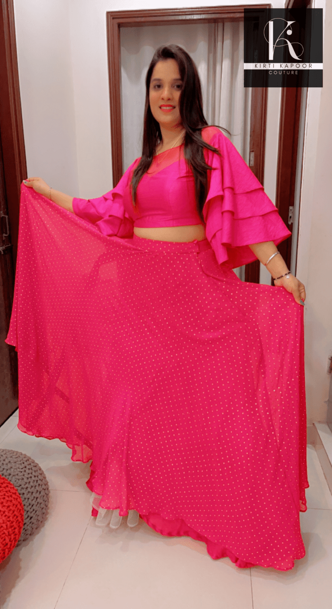 Hot Pink Designer Lehenga - Choli - Kirti Kapoor Couture
