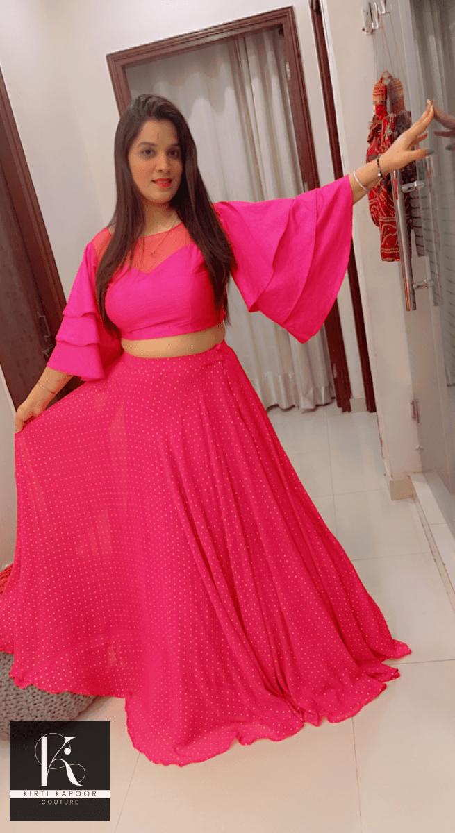 Hot Pink Designer Lehenga - Choli - Kirti Kapoor Couture