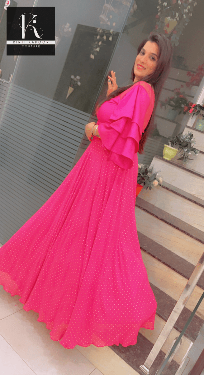 Hot Pink Designer Lehenga - Choli - Kirti Kapoor Couture